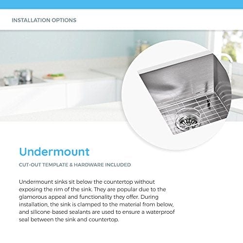 1512 18-Gauge Undermount Single Bowl Stainless Steel Bar Sink