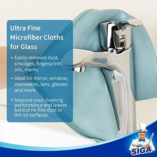 MR.SIGA Microfiber Cleaning Cloth,Pack of 12,Size:12.6 x 12.6