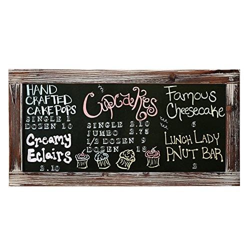 25 X 12 Rustic Style Wood Framed Erasable Chalkboard Message Memo Board, Cafe Menu Sign