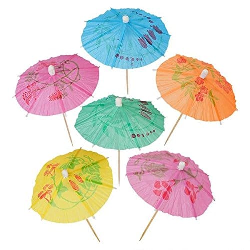 Cocktail Umbrellas Picks for Drinks, Cocktail Drink Umbrellas - Hawaiian Party and Pool Party Supplies - Paper Parasol Umbrella Picks Bulk Pack, Box of 144