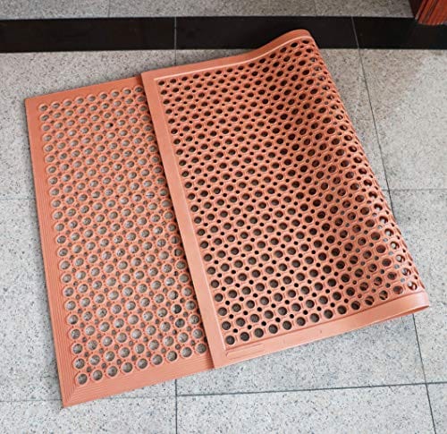 New Star Foodservice 54521 Commercial Grade Grease Resistant Anti-Fatigue Rubber Floor Mat, 36