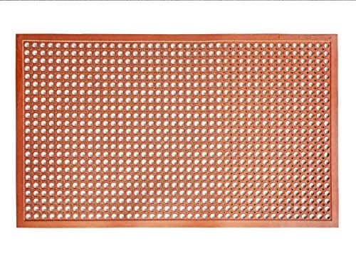 New Star Foodservice 54521 Commercial Grade Grease Resistant Anti-Fatigue Rubber Floor Mat, 36
