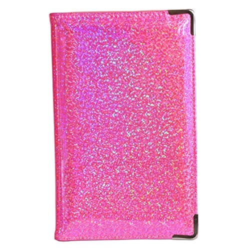 Of Course Holographic Glitter Server Book for Waitress and Waiter Zipper Pocket 8x5 Organizer Wallet | 10 Money Pockets | Original 2 Tone Interior | Cute Fits Aprons (Power Pink)