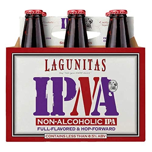 [ Pack of 6] Lagunitas IPNA IPA, Non Alcoholic NA, Full Flavored & Hop Forward - 12 Fl Oz