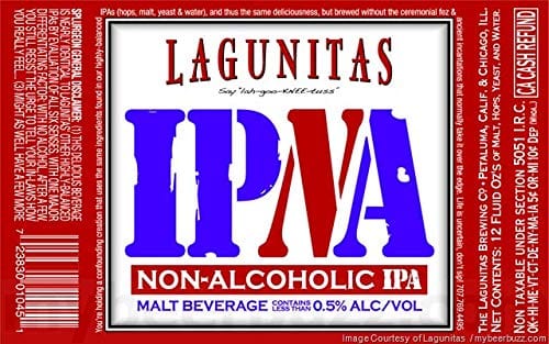 [ Pack of 6] Lagunitas IPNA IPA, Non Alcoholic NA, Full Flavored & Hop Forward - 12 Fl Oz