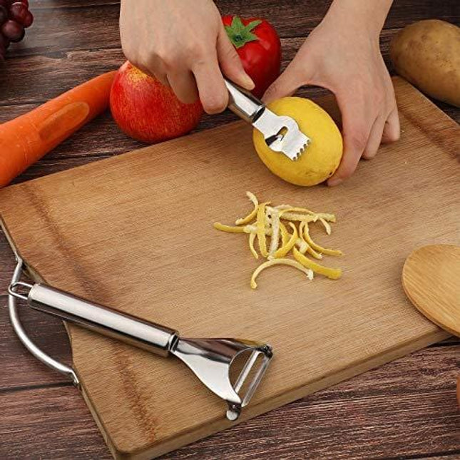 4 Pieces Lemon Zest Peeler for Cocktails Stainless Steel Orange Rind Peeler  Tool Orange Citrus Twist Peeler with Channel Knife Kitchen Accessories