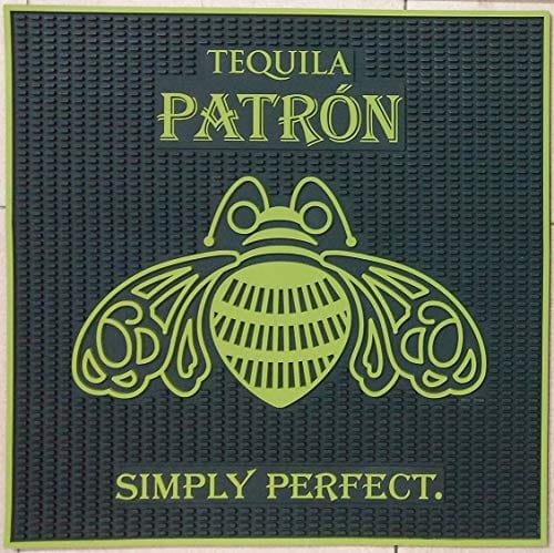 Tequila Patron Bar Mat Professional XL Spill Mat Wait Station Drip Mat 17x17 Rubber Coaster