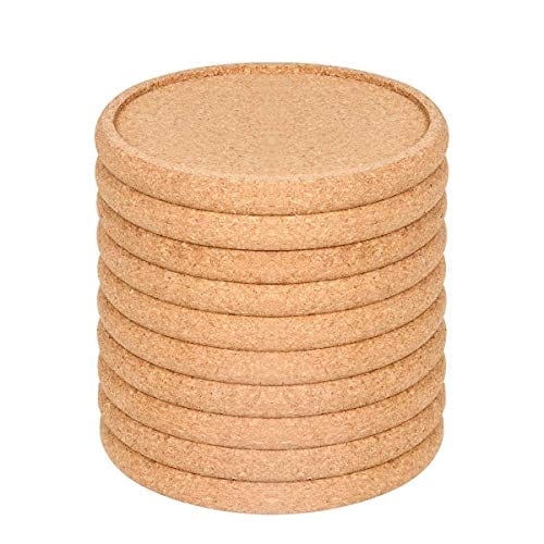 Cork Coasters for Drinks Absorbent Set 10 PCS, 3.9