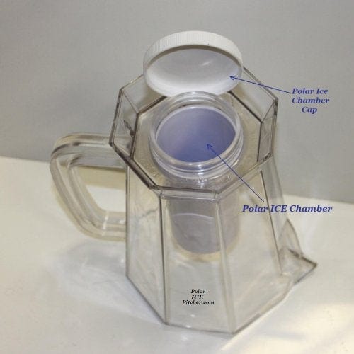 Polar ICE Pitcher with Aluminum Polar ICE Chamber (Crystal Clear/Brushed Aluminum Ice Chamber)