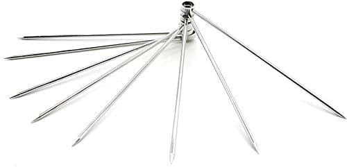 PuTwo Stainless Steel Martini Glass Cocktail Picks, 4.25Inch, Circle End of 8 Spears