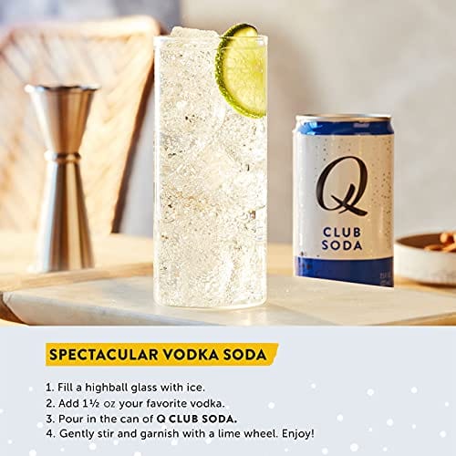 Q Mixers Club Soda, Premium Cocktail Mixer, 7.5 oz (12 Cans)