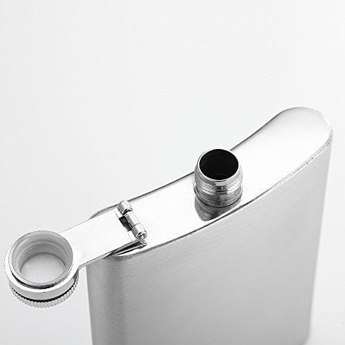 6 Pcs 8 oz Hip Stainless Steel Flask & Funnel Set by QLL, Easy Pour Funnel is Included