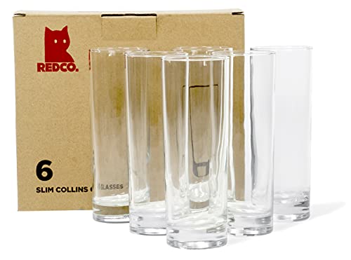 Collins Slim Water Beverage Glasses, 10 Ounce - Set of 6