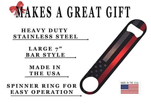 Firefighter Thin Red Line Flag Subdued Speed Bottle Opener Heavy Duty Gift For Fire Fighter Department FD