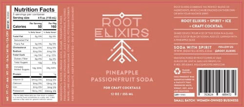 6 Root Elixirs Pineapple Passionfruit Sparkling Mixer 12oz