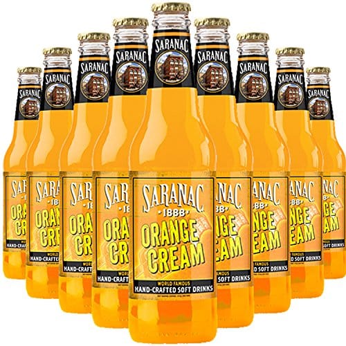 Saranac World Famous Hand-Crafted Orange Cream Soda Soft Drink, 12 oz Glass Bottles (12 Pack)