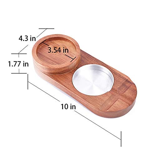 Cigar Ashtray Coaster/Whiskey Glass Tray and Cigar Holder, Wooden Cigar Ashtray, Slot to Hold Cigar, Cigar Rest, Cigar Accessory Set Gift for Men/ Round