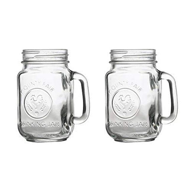 Home Suave mason jars 16 oz with lids, handle & 2 Reusable Stainless Steel  Straws, Regular Mouth, Se…See more Home Suave mason jars 16 oz with lids