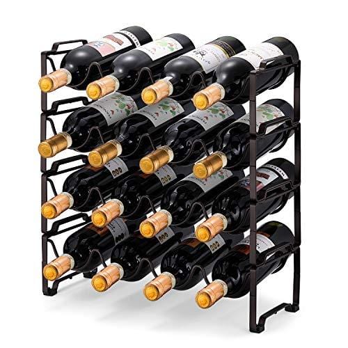 Sorbus 3-Tier Stackable Wine Rack - Classic Style Wine Racks for