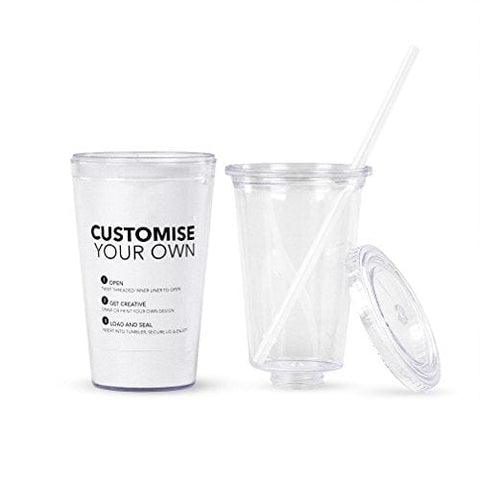 Customizable Eco-To-Go Double Wall Cold Travel Cup, 16 oz. Capacity To Go Cup, Clear