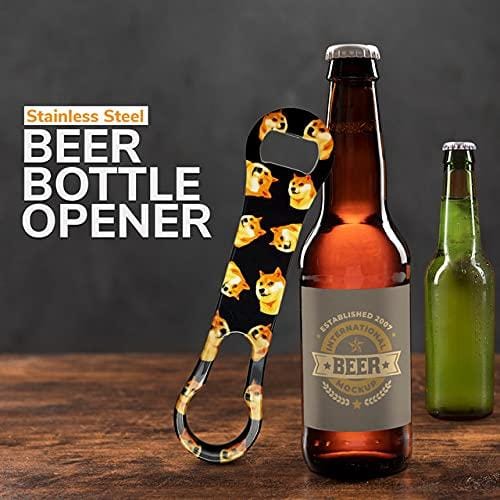 Dogecoin Bartender Bottle Opener - Bar Key - Bar Blade - Beer Bottle Opener - Flat Bottle Opener - Heavy Duty Stainless Steel Bottle Opener - Bar Bottle Opener - Bottle Openers for Bartenders - Black