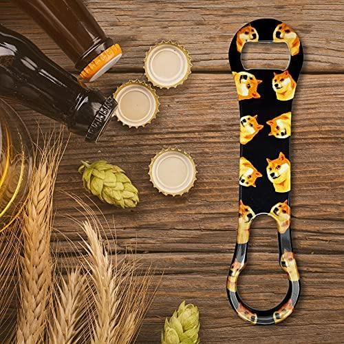 Dogecoin Bartender Bottle Opener - Bar Key - Bar Blade - Beer Bottle Opener - Flat Bottle Opener - Heavy Duty Stainless Steel Bottle Opener - Bar Bottle Opener - Bottle Openers for Bartenders - Black