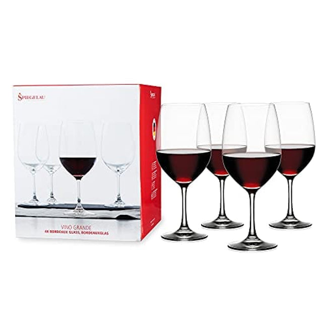 Paksh Novelty Italian Red Wine Glasses - 18 Ounce - Lead Free - Wine Glass Set of 4, Clear