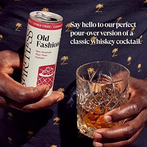 SPIRITLESS Old Fashioned | Non-Alcoholic Pour-Over Old Fashioned Cans | Ready to Drink or Mocktail & Cocktail Mixer | Non-GMO & Vegan | 45 Calories | 8.45 Fl Oz Cans (Pack of 12)