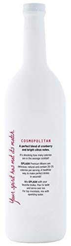 SPLASH Cosmopolitan Premium Cocktail Mixer | 25.4 Fl Oz Total | Low Sugar and Low-Calorie Non-Alcoholic Cocktail Mixer | Gluten Free, Keto-Friendly