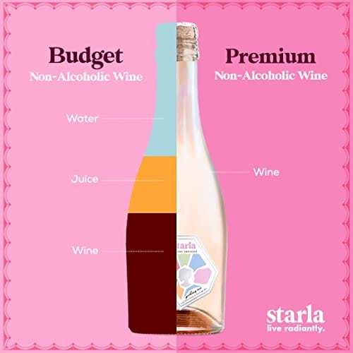 Starla Wines Non Alcoholic Sauvignon Blanc- Award winning, Full-Bodied, Botanically enhanced Sauvignon Blanc I 4 carbs, 1g Sugars, 20 Calories I Sauvignon Blanc and French Colombard blend, Light Crisp note of Rosemary and White Peach blossom [750ml, 2-pac