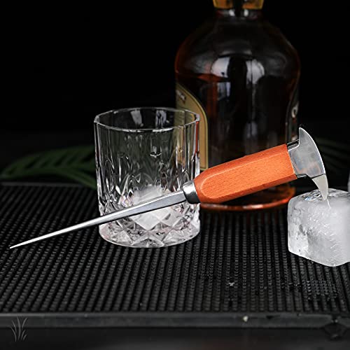 Ice Pick - 9 Inch Stainless Steel Ice Crusher for Breaking Ice Japanese Style Ice Chipper Dual-action Ice Chisel ideal for Bars and Home