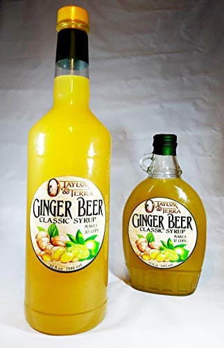 Ginger Beer Soda Syrup by Taylor & Terra- A robust and spicy real ginger, honey & pineapple blend. (12 fl oz, Glass Bottle) (Classic Ginger, 12 fl oz)