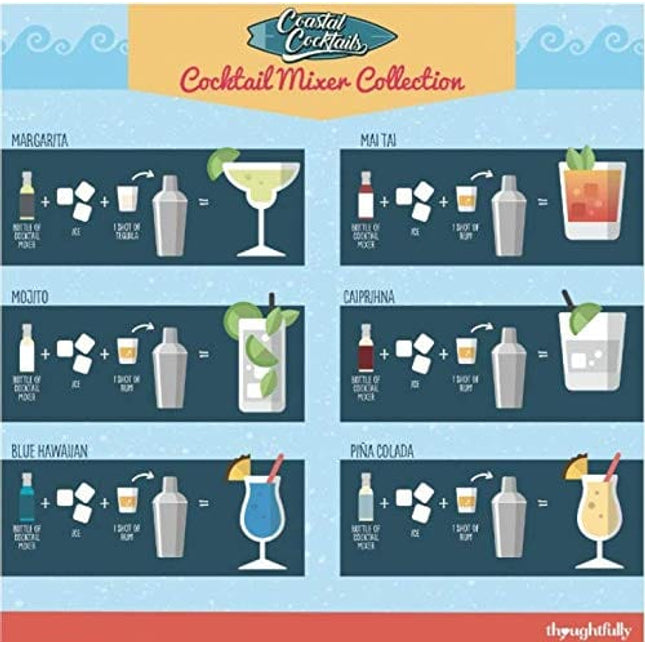 Thoughtfully Cocktails, Mix and Match Mini Sampler Cocktail Mixer Set,  Vegan and Vegetarian, Tropical and Classic, Set of 20 (Contains NO Alcohol)