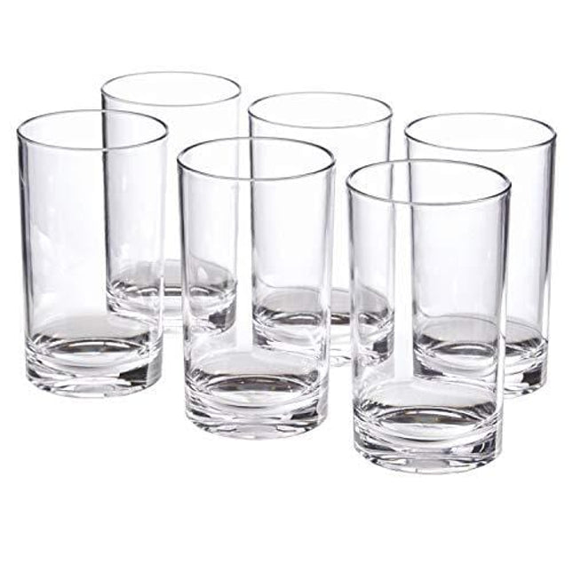 US Acrylic Classic Clear Plastic Reusable Drinking Glasses (Set of 8) 12oz  Rocks & 16oz Water Cups