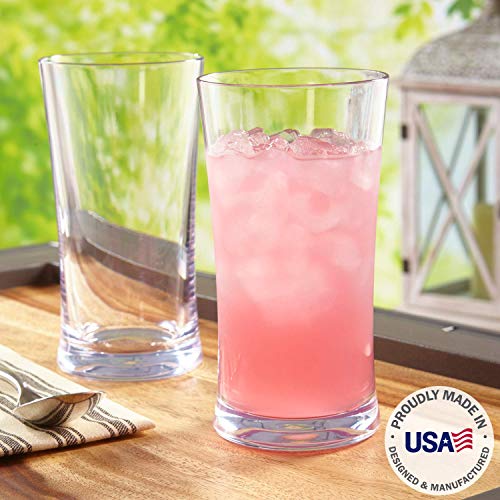 Emme 17-ounce Unbreakable Tritan Water Tumblers | Clear set of 4