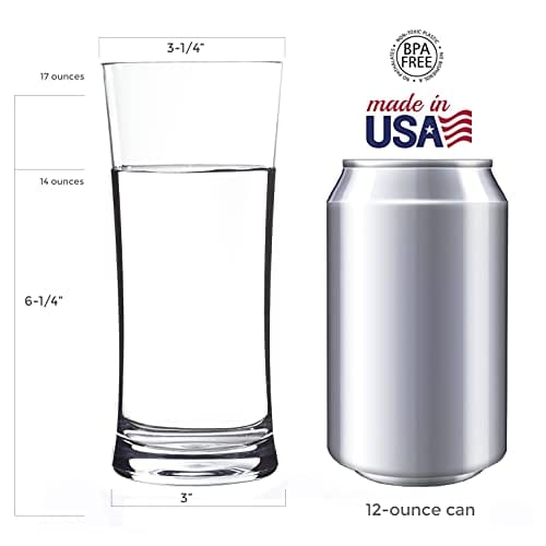 Emme 17-ounce Unbreakable Tritan Water Tumblers | Clear set of 4