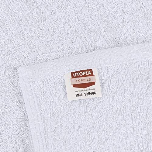 Utopia Cotton Bar Mops Kitchen Towels, 12-Pack, White