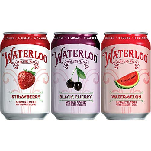 Waterloo Sparkling Water Variety Pack, 12 Fl Oz Cans, Pack of 24, 8 x Strawberry, 8 x Black Cherry, 8 x Watermelon | Zero Calories | Zero Sugar or Artificial Sweeteners | Zero Sodium