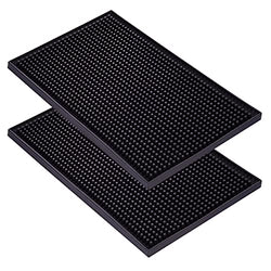 S&T Inc. Rubber Bar Mat for Countertop, Non-Slip Bar Mat for Home Bar Cart, Coffee Maker Mat for Countertops, 5.9 inch x 11.8 inch, Black with White