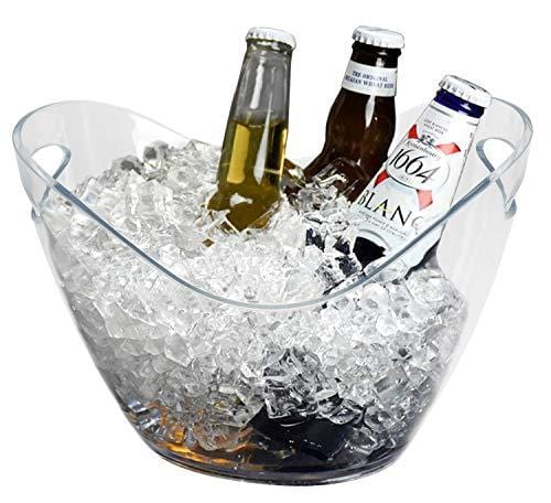 Yesland Ice Bucket Clear Plastic 3.5 Liter - Storage Tub - Perfect for Wine, Champagne or Beer Bottles