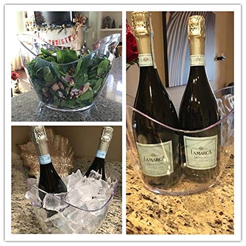 Yesland Ice Bucket Clear Plastic 3.5 Liter - Storage Tub - Perfect for Wine, Champagne or Beer Bottles