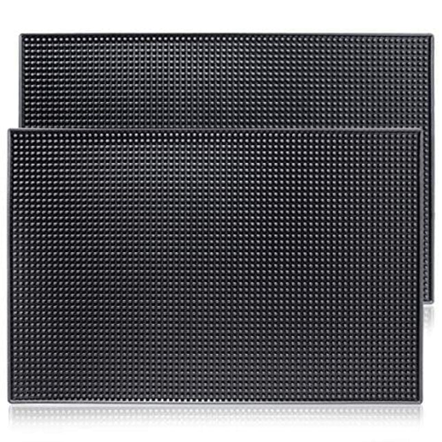 AXIESO Silicone Bar Mat - 1/2 inch Thick Heat-Resistant and Food Safe Drip Mat - Spill Mats for Counter Top - Service Mat for Kitchen, Coffee Bar, Res