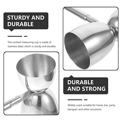 Zerodeko Double Cocktail Jiggers Stainless Steel Measuring Jigger with Handle Shot Measure Jigger Cocktail Measuring Cup for Bartending 30/60ml