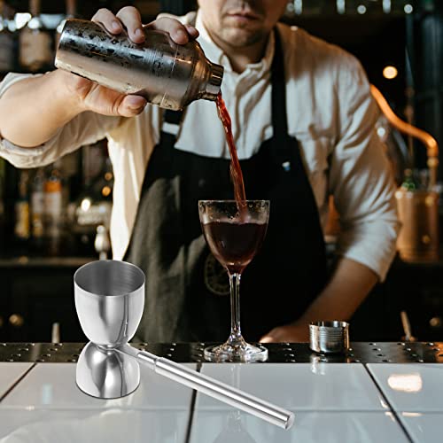 Zerodeko Double Cocktail Jiggers Stainless Steel Measuring Jigger with Handle Shot Measure Jigger Cocktail Measuring Cup for Bartending 30/60ml