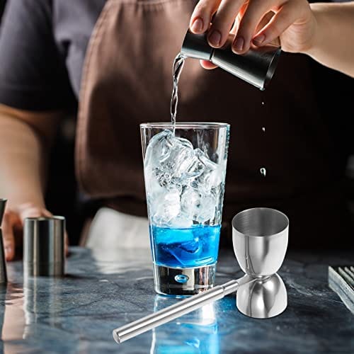 Zerodeko Double Cocktail Jiggers Stainless Steel Measuring Jigger with Handle Shot Measure Jigger Cocktail Measuring Cup for Bartending 30/60ml