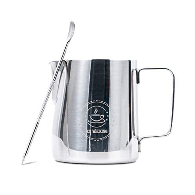 Adorever Milk Frothing Pitcher 350ml/600ml/900ml/1500ml (12oz/20oz/32oz/50oz) Steaming Pitchers Stainless Steel Milk/Coffee/Cappuccino/Latte Art