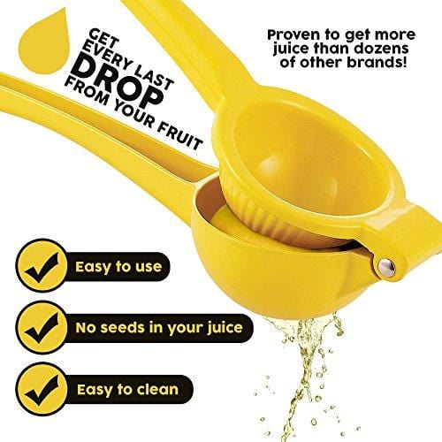 Zulay Premium Quality Metal Lemon Squeezer, Citrus Juicer, Manual Press for Extracting the Most Juice Possible