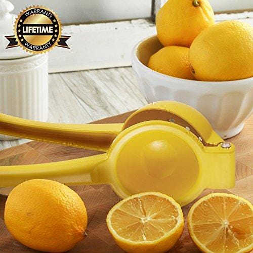 Zulay Premium Quality Metal Lemon Squeezer, Citrus Juicer, Manual Press for Extracting the Most Juice Possible