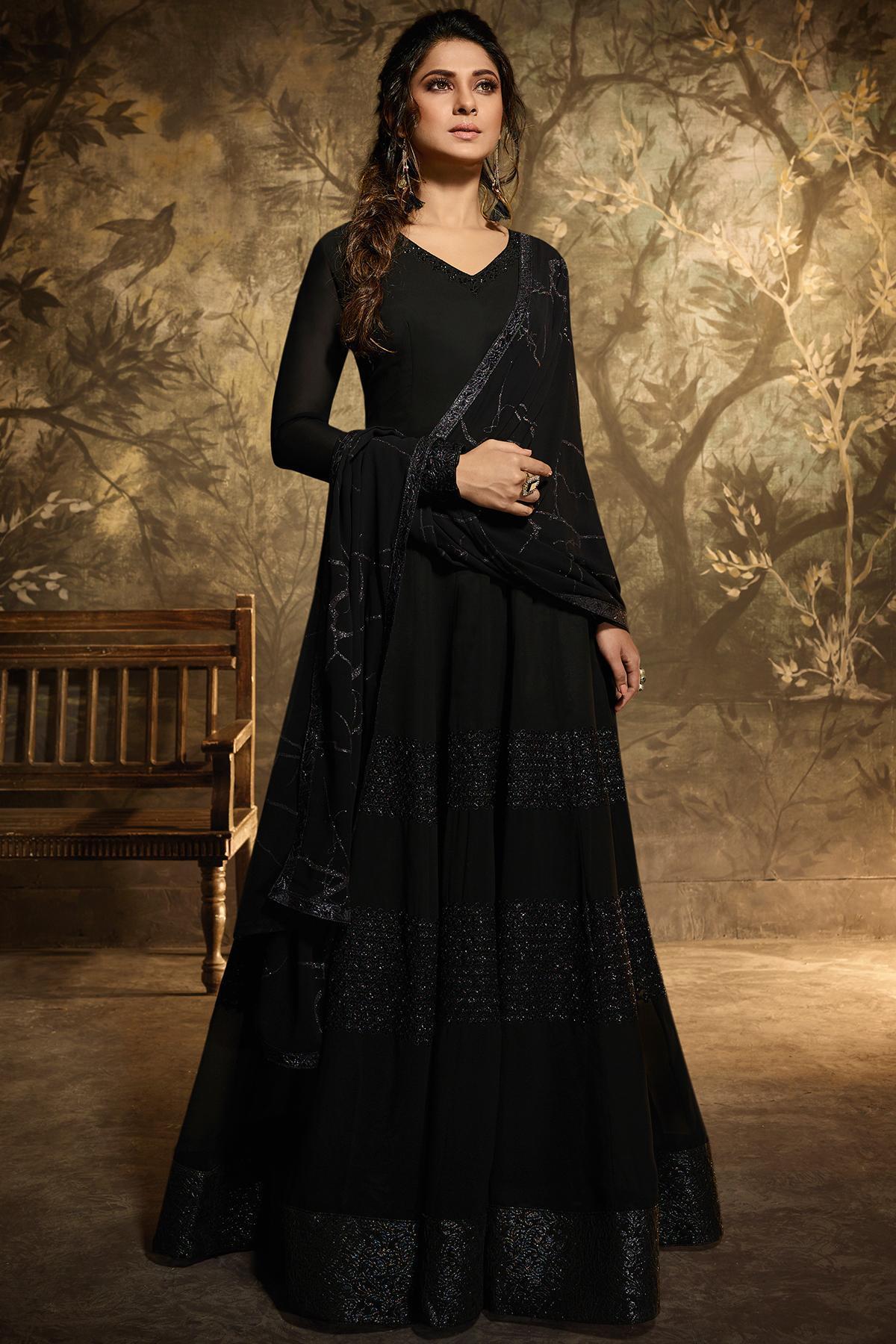 black gown designer