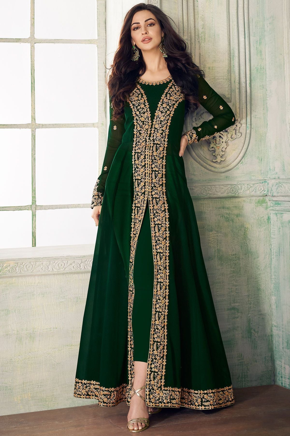 green frock suit